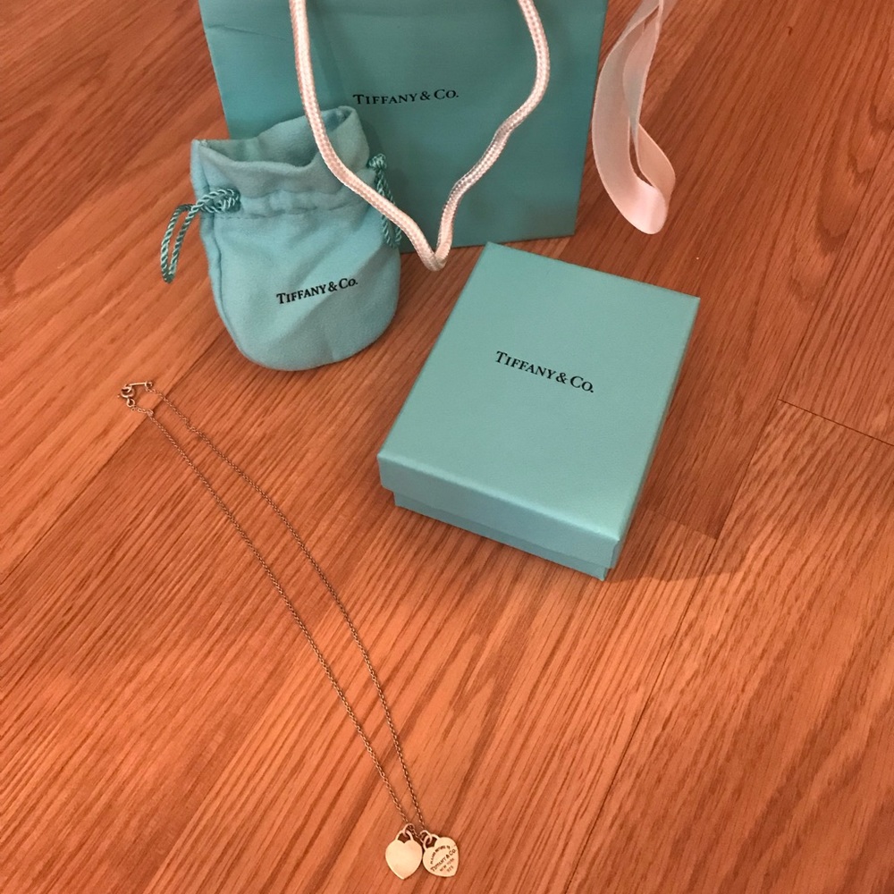 Beautiful Tiffany Double Heart Necklace